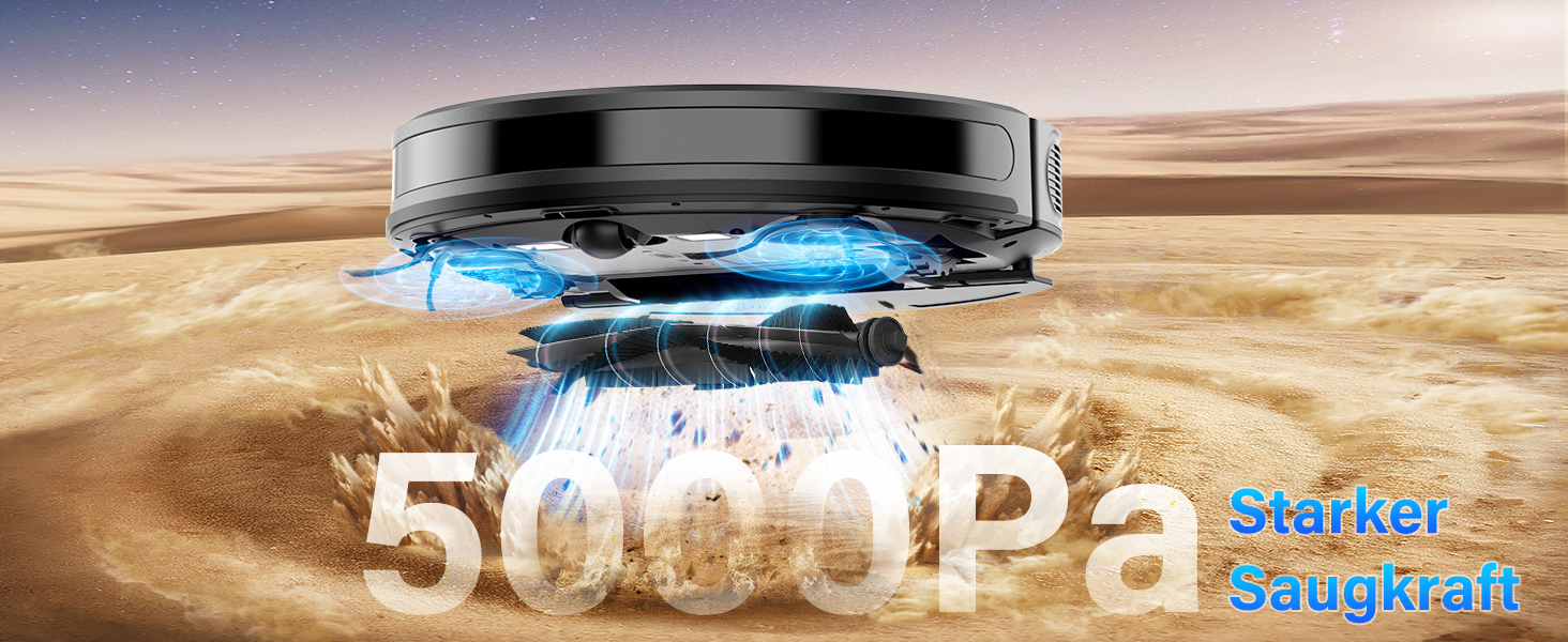 Робот-пилосос 2-в-1 з функцією миття підлоги Tikom G8000 Max, 5000Pa, самостійна зарядка, Wi-Fi, 150 хв, для тварин, килимів, твердих підлог, чорний