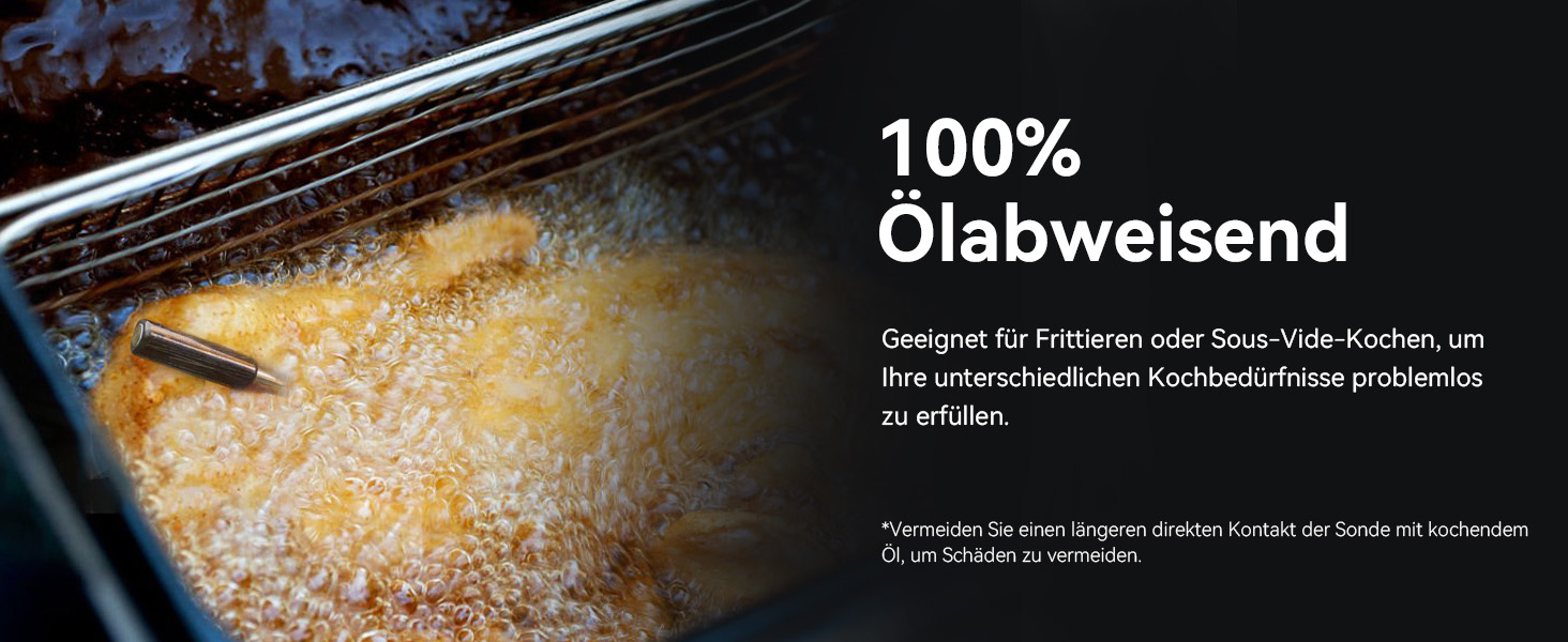 Бездротовий термометр для м'яса з Wi-Fi та Bluetooth, моніторинг через додаток, таймер та сповіщення, водонепроникний (IP67) та маслостійкий, для BBQ, духовки, гриля, кухні MMP1