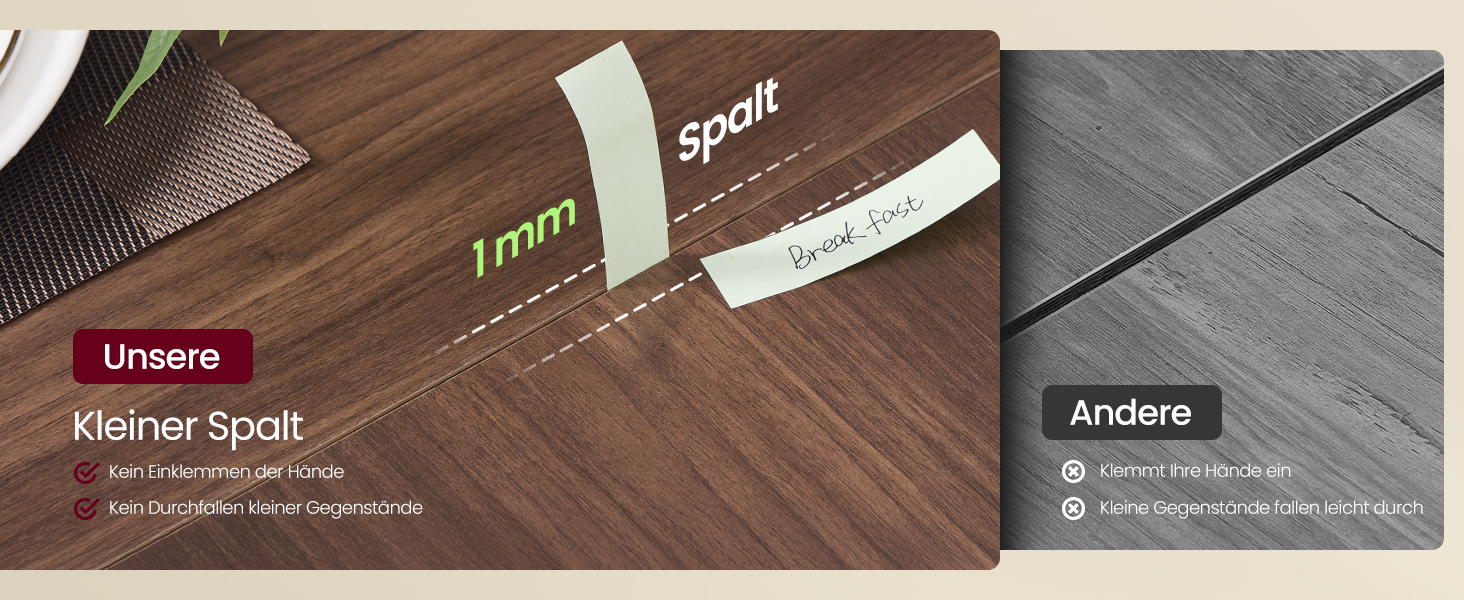 Стол обідній VASAGLE для 4-6 осіб, кухонний стіл у стилі кантрі, 140x75 см, натуральний відтінок горіха + чорний, KDT100KE02