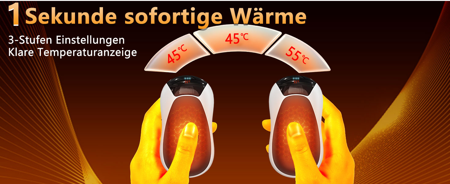 Електричні грілки для рук 2 шт. - Магнітні кишенькові грілки AI, перезаряджувані, 36 годин роботи, багаторазові, компактні грілки для дітей, чоловіків, жінок, білий екран