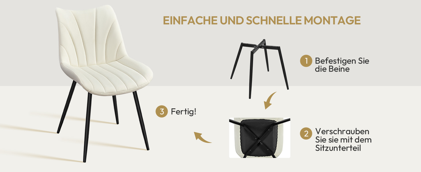 Набір з 4-х обідніх стільців Yaheetech, м'яке крісло з оксамитовою подушкою та металевими ніжками, для кухні, вітальні, обідньої кімнати, до 150 кг