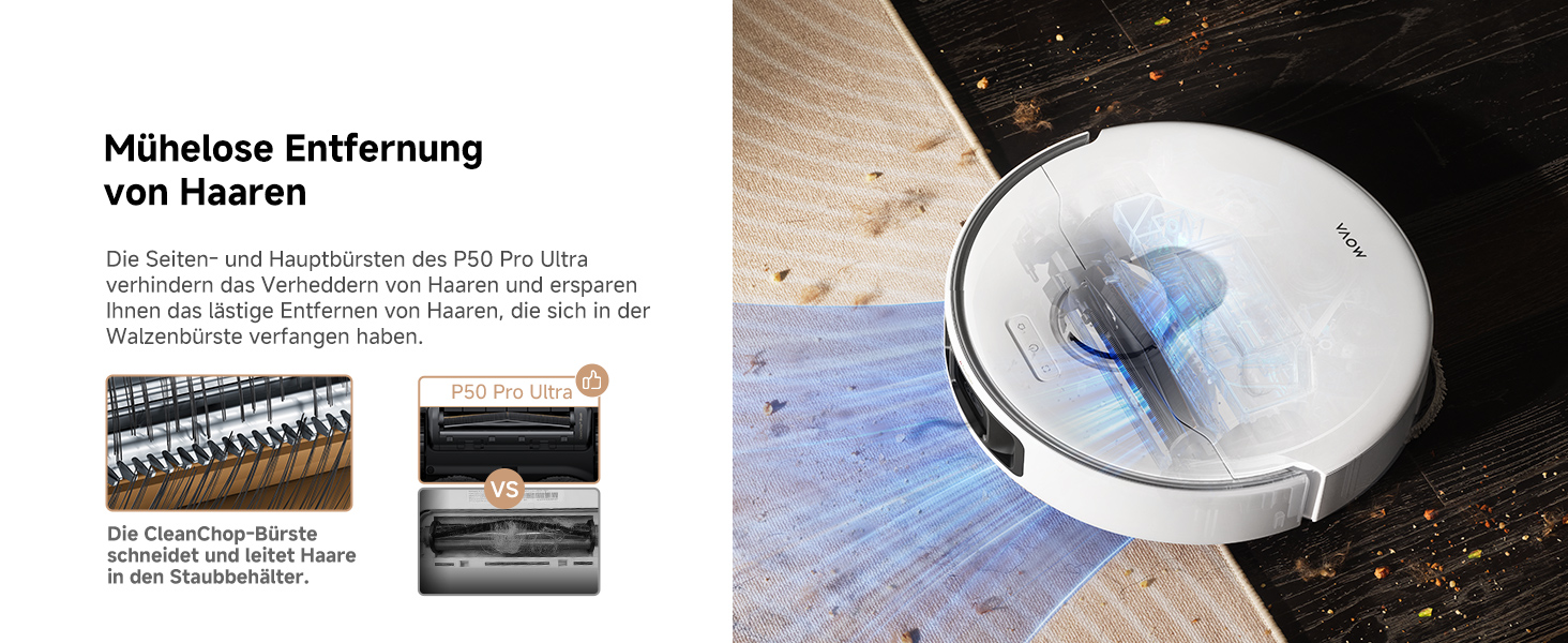 Робот-пилосос Mova P50 Pro Ultra з мокрою прибиранням, 19000 Па, самоочищення гарячою водою, бічні щітки, LDS-навігація, RGB AI, уникнення перешкод, автоматичне спорожнення/поповнення