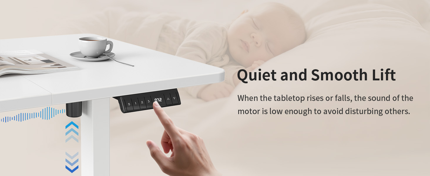 FEZIBO Стол підйомний електричний з USB-A та USB-C, 160 x 80 см, білий. Ергономічний стіл для дому та офісу