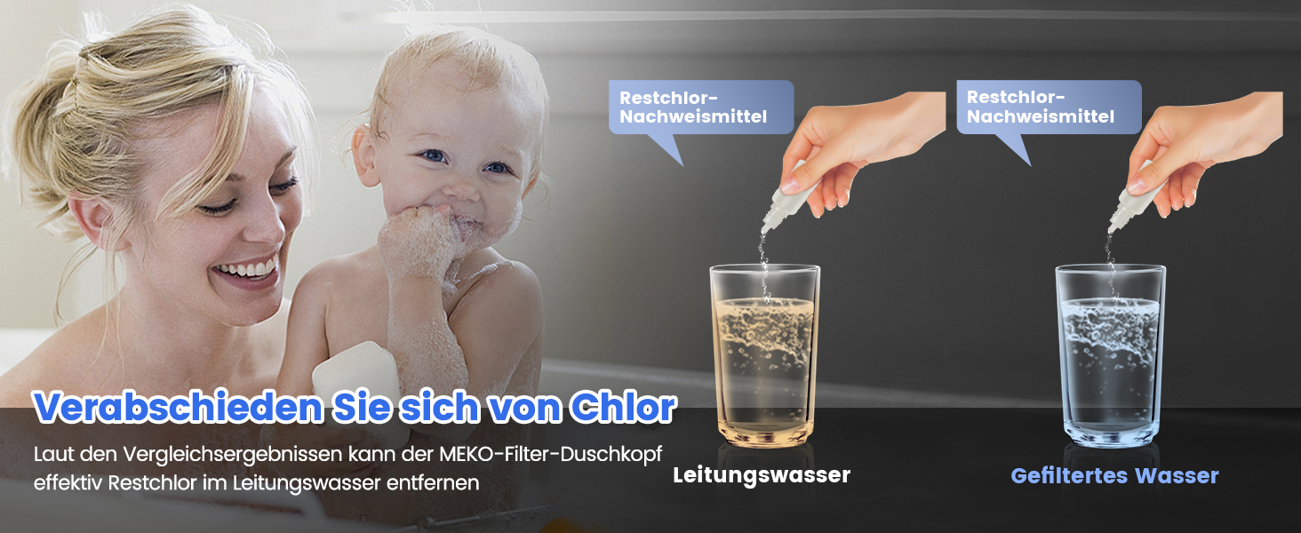 Фільтр для душу MEKO з високим тиском, ручна лійка з 15-шаровим фільтром, шланг 1,5 м, 3 режими, економія води, видаляє хлор, важку воду, важкі метали, темно-сірий