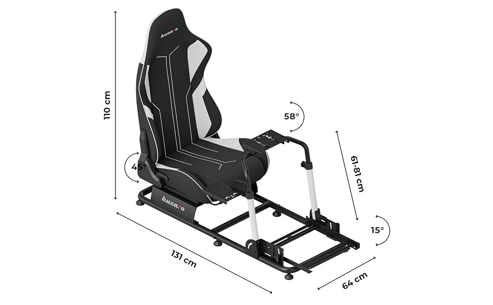 Ігровий кокпіт для сім-рейсингу huzaro Speed 6.0 з кріпленням для монітора до 50