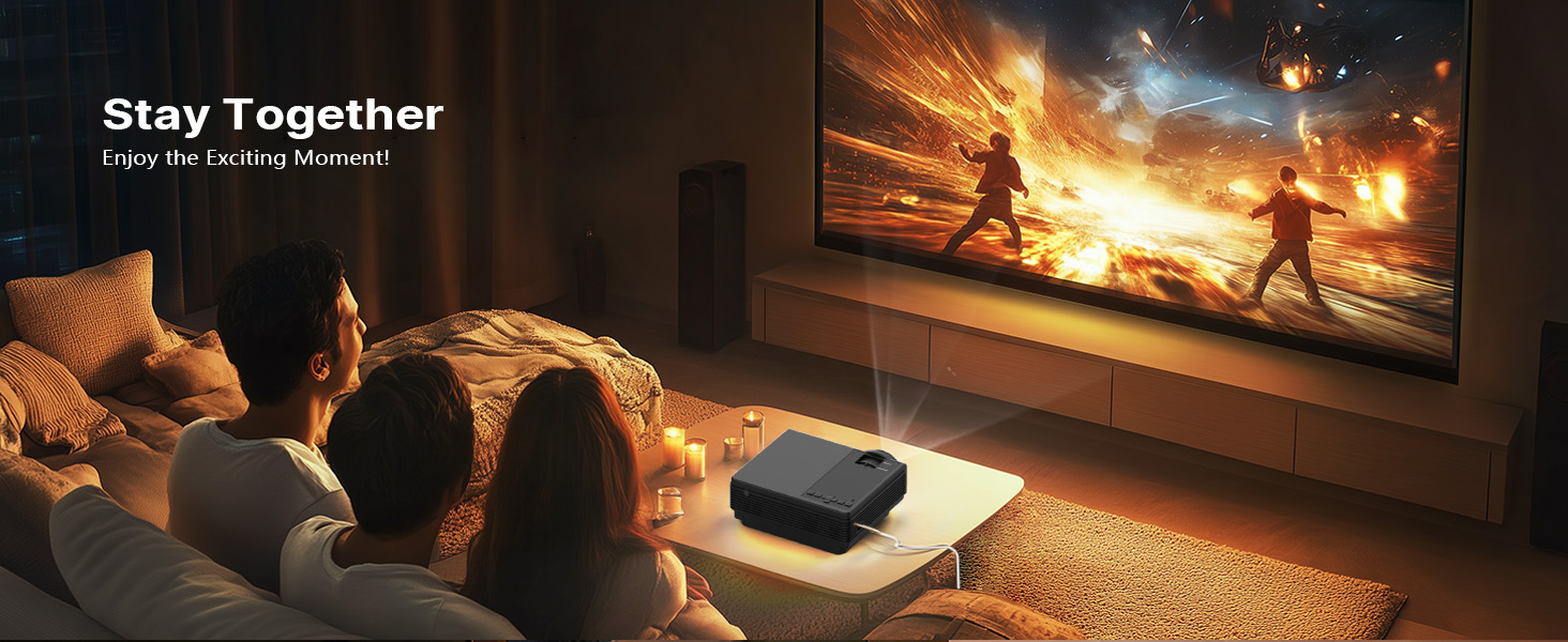 Staratlas Міні проєктор Full HD 1080P з Wi-Fi та Bluetooth, портативний для iPhone, 5G, Short Throw для домашнього кінотеатру, HDMI, USB, VGA, з динаміком