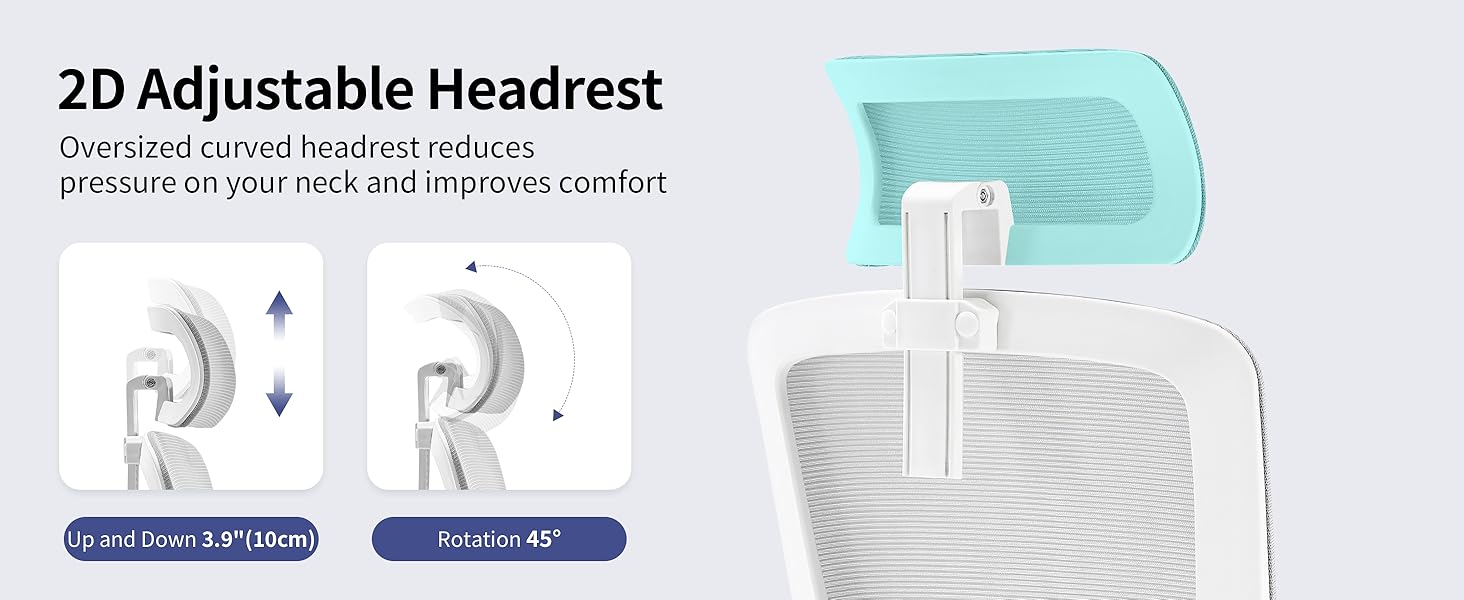 Ергономічне крісло для офісу Fizzin з регульованою поперековою підтримкою, дихаюча сітка, потовщене сидіння, зручне для дому та офісу (Рожевий, Сірий)