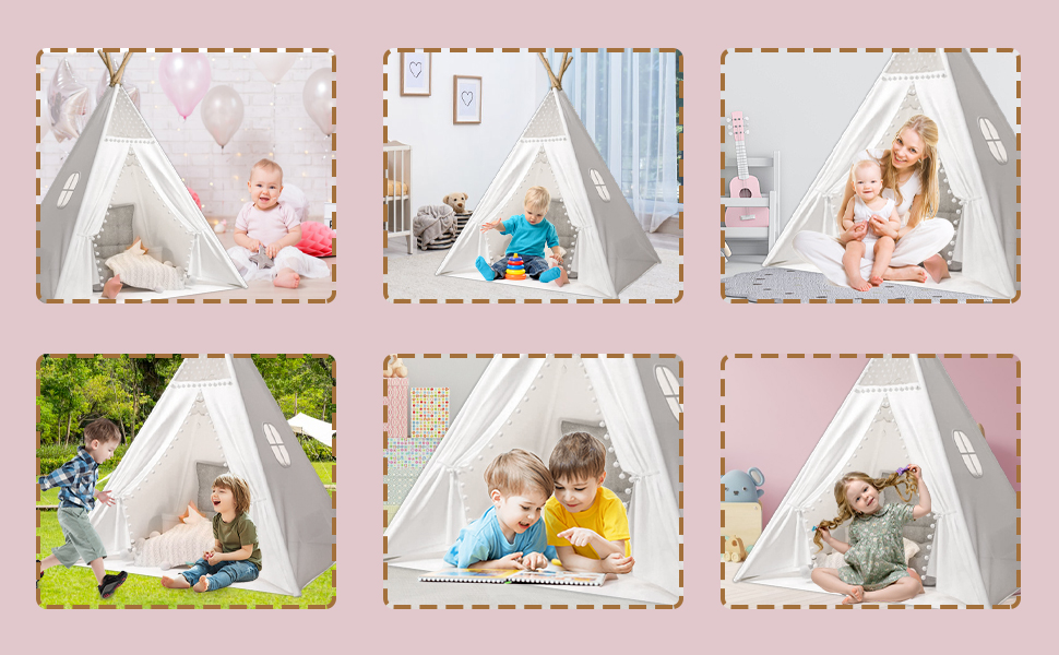 Дитячий намет-типі З вікном, ігровий намет-типі для дітей, намет-типі для дитячої кімнати, індіанський намет для гри в приміщенні та на вулиці