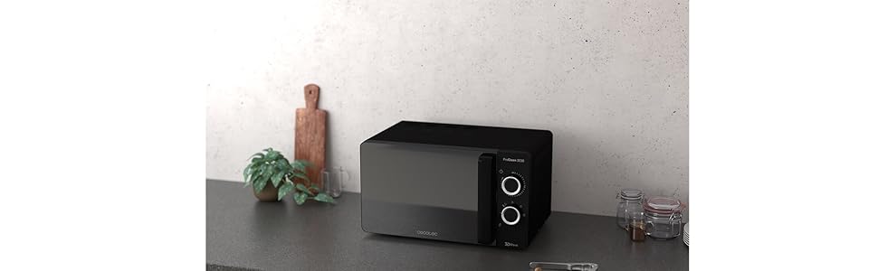 Мікрохвильова піч Cecotec ProClean 3030 20 л, 700 Вт, покриття Ready2Clean, 6 рівнів потужності, таймер 30 хв, розморожування, чорний колір