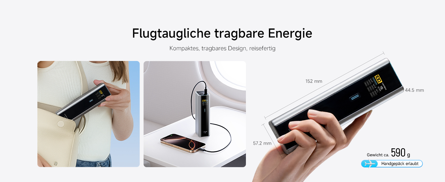 Power Bank CUKTECH 15 Ultra 20000mAh 165W з 3 портами, PD 3.1, цифровим дисплеєм. Сумісний з iPhone, MacBook, Samsung