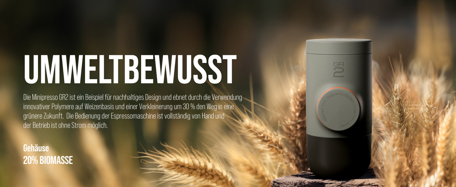 WACACO Minipresso GR2 - портативна кавомашина для кемпінгу (сіро-оливковий)