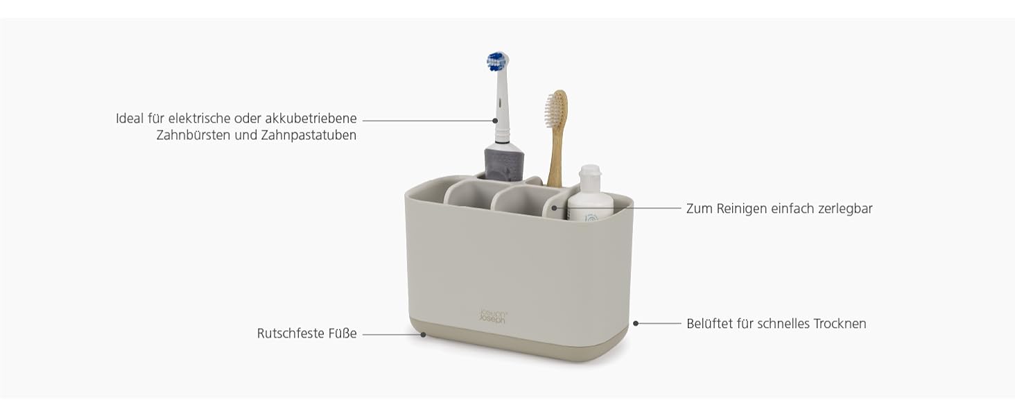 Набір для ванної Joseph Joseph Bathroom Beauties: миска, тримач для зубних щіток, дозатор мила, нержавіюча сталь, чорний