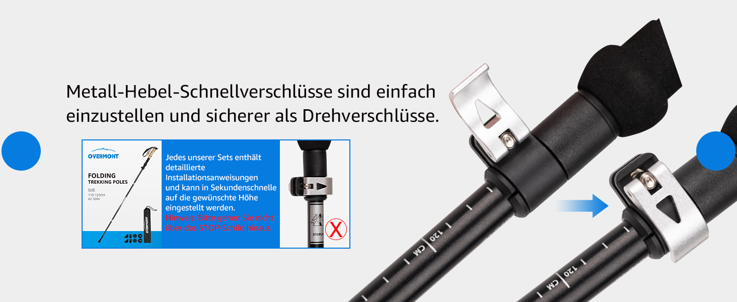 Туристичні палиці Overmont Carbon, 7075 Алюмінієві надлегкі складні регульовані 105-125 см трекінгові палиці Палиці для скандинавської ходьби 1 пара з усіма аксесуарами для місцевості Carbon Tea