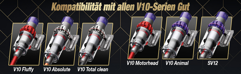 Змінна батарея EGR 6500 мАг для Dyson V10 Animal/Absolute/Fluffy/Motorhead SV12 з 2 пост-фільтрами