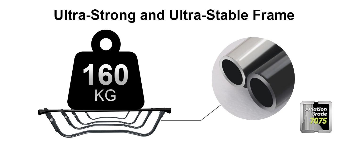 Польове ліжко для кемпінгу Ultraleicht, складане розкладне ліжко для відпочинку на природі та дому, максимальне навантаження 160 кг, чорне