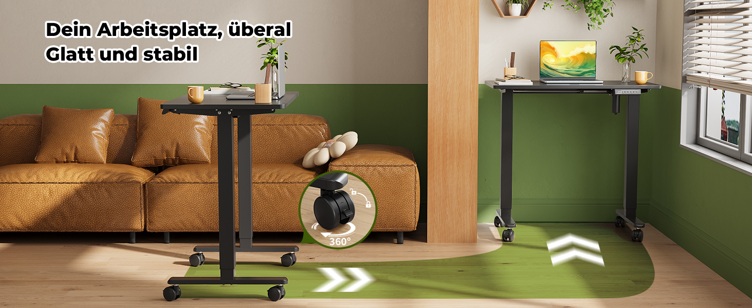 Електричний регульований стіл Gibbon Mounts 88x50 см для дому та офісу, чорний