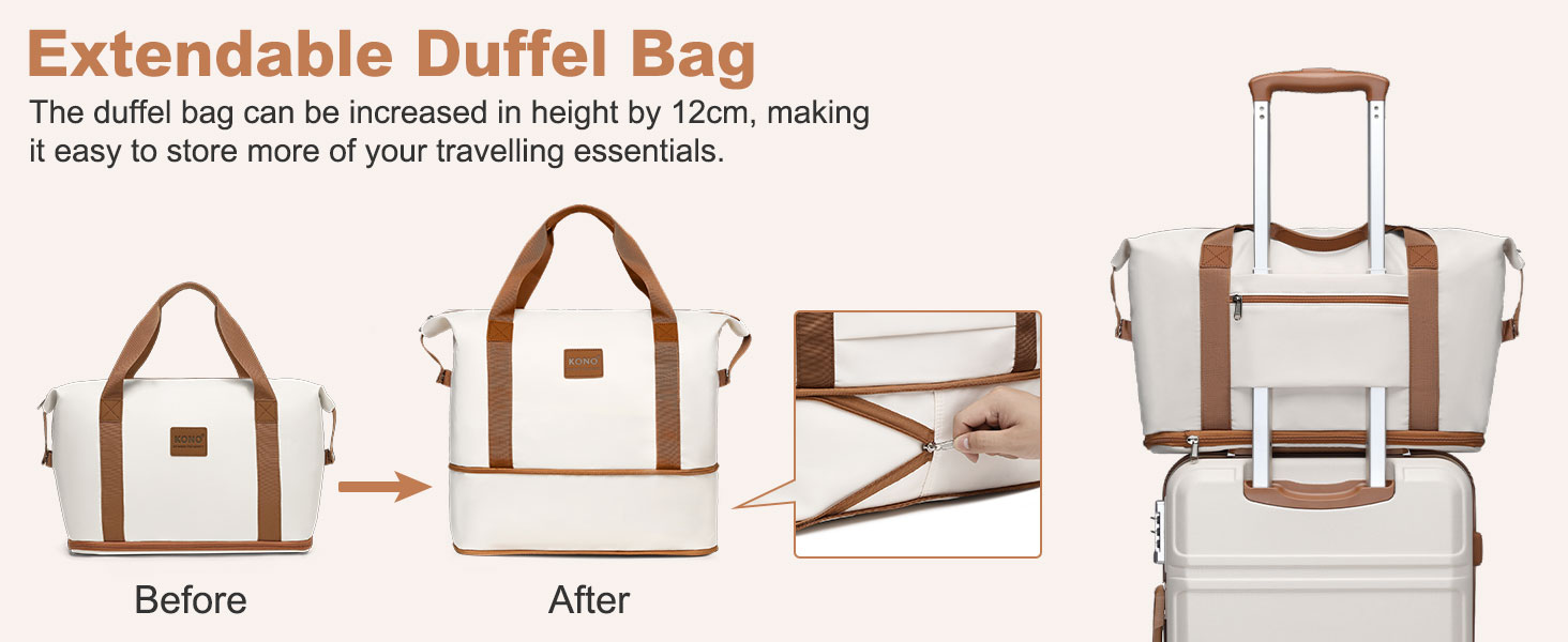 Набір валіз KONO 6 частин: велика валіза, середній, маленький, beauty case, сумка для ручної поклажі, косметичка (сірий/коричневий)