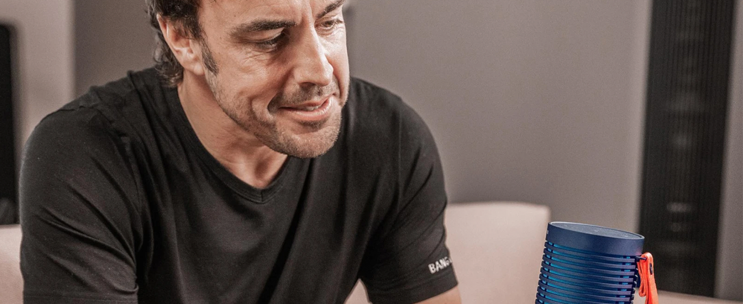 Bang & Olufsen Beosound Explore – Портативна Bluetooth колонка з 27 годинами роботи, водонепроникний 360° динамік, USB-C, чорний антрацит (Fernando Alonso, лімітована серія)