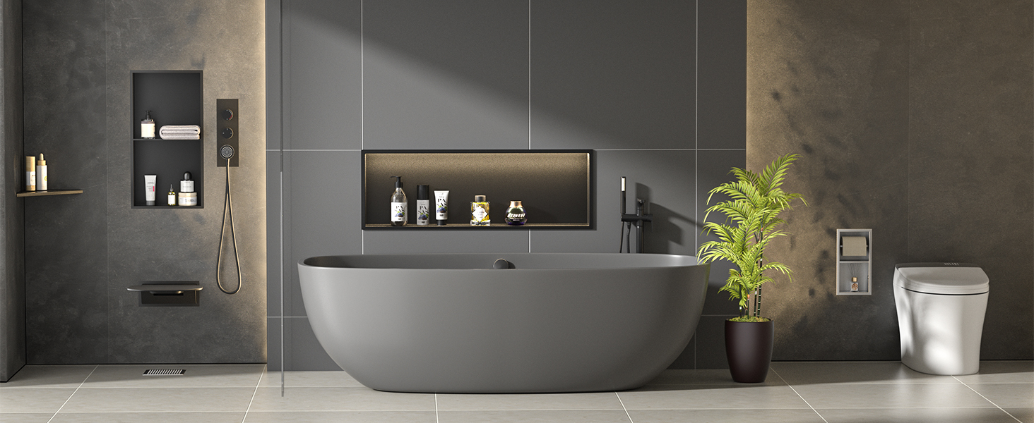 Поличка для душу Eck, нержавіюча сталь 304, для кахельної стіни, вбудована поличка для ремонту ванної кімнати, 2 шт., 254 мм, матова поверхня