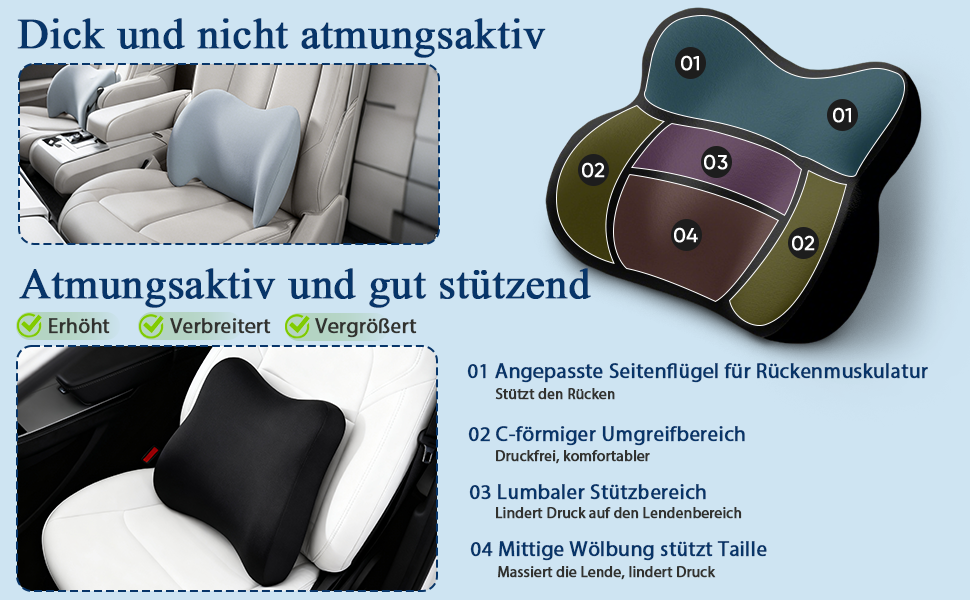 Ортопедична подушка для сидіння та підтримки попереку, ергономічна подушка з піною з пам'яті для інвалідного візка, автокрісла та офісного крісла, для зняття навантаження, полегшення болю, підтримки попереку та стегна при тривалому сидінні