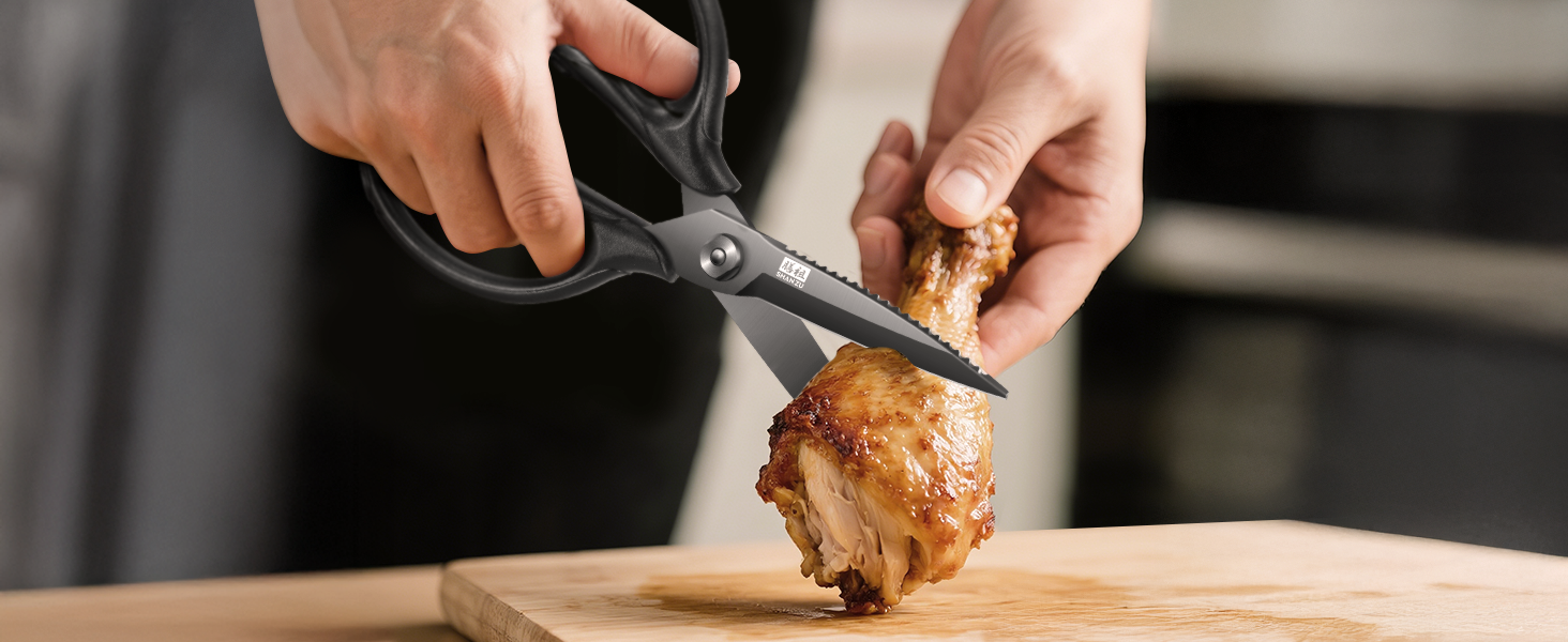 Кухонні ножиці SHAN ZU Robust: японська сталь 5Cr15MoV, 21 см, титанове покриття, для птиці та зелені