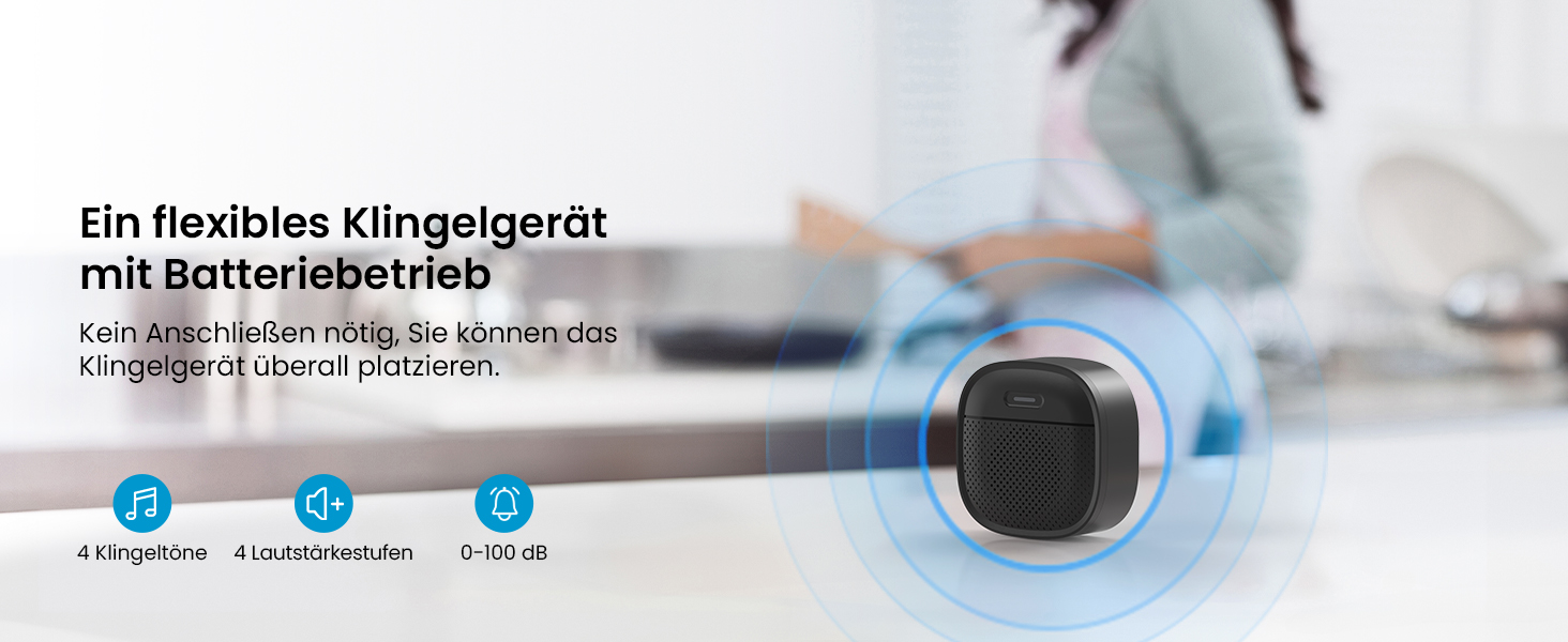 Відеодзвінок ieGeek 2K з камерою: бездротовий, водонепроникний (IP66), AI-розпізнавання руху, нічне бачення, без підписки, сумісний з Alexa, Wi-Fi 2.4GHz, з внутрішнім дзвінком (білий/сірий)