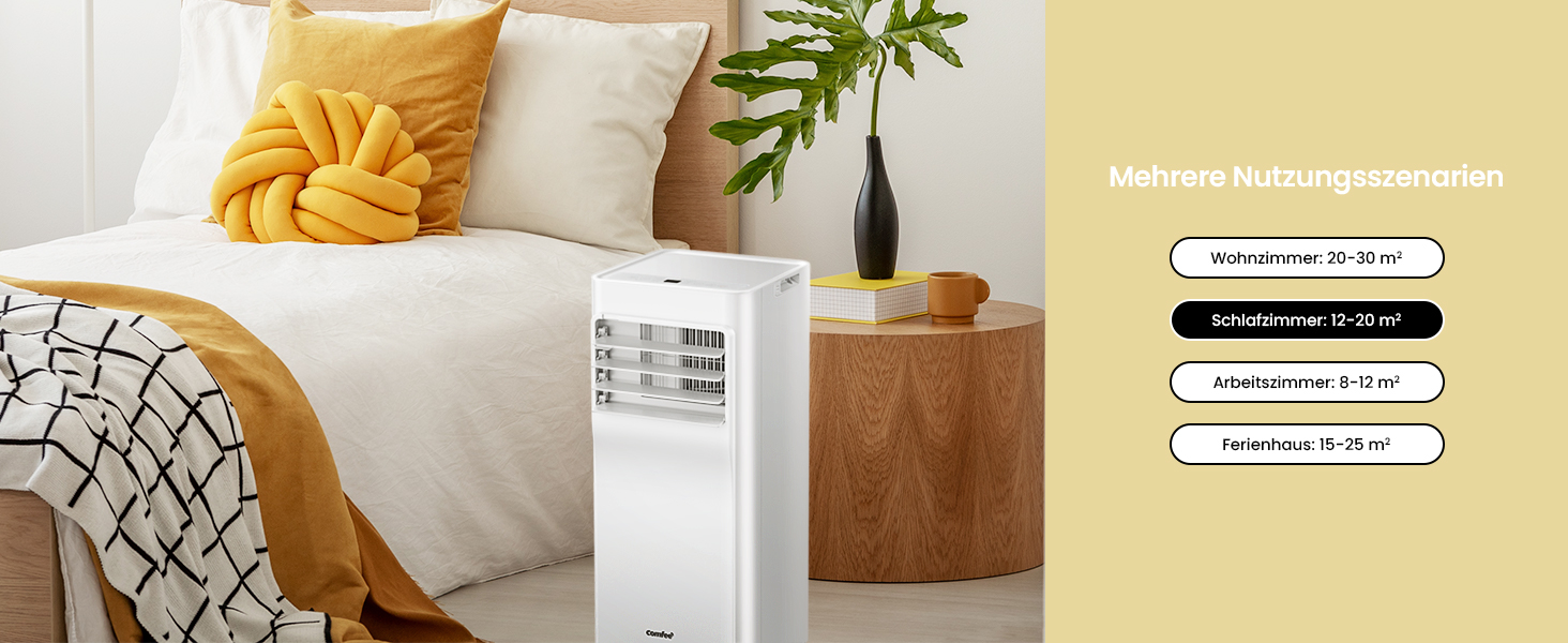 Мобільний кондиціонер Comfee Breezy Cool Pro 2.0 7000 BTU/2.0kW з Wi-Fi, охолодження, вентиляція, осушення – для кімнат до 25 м²