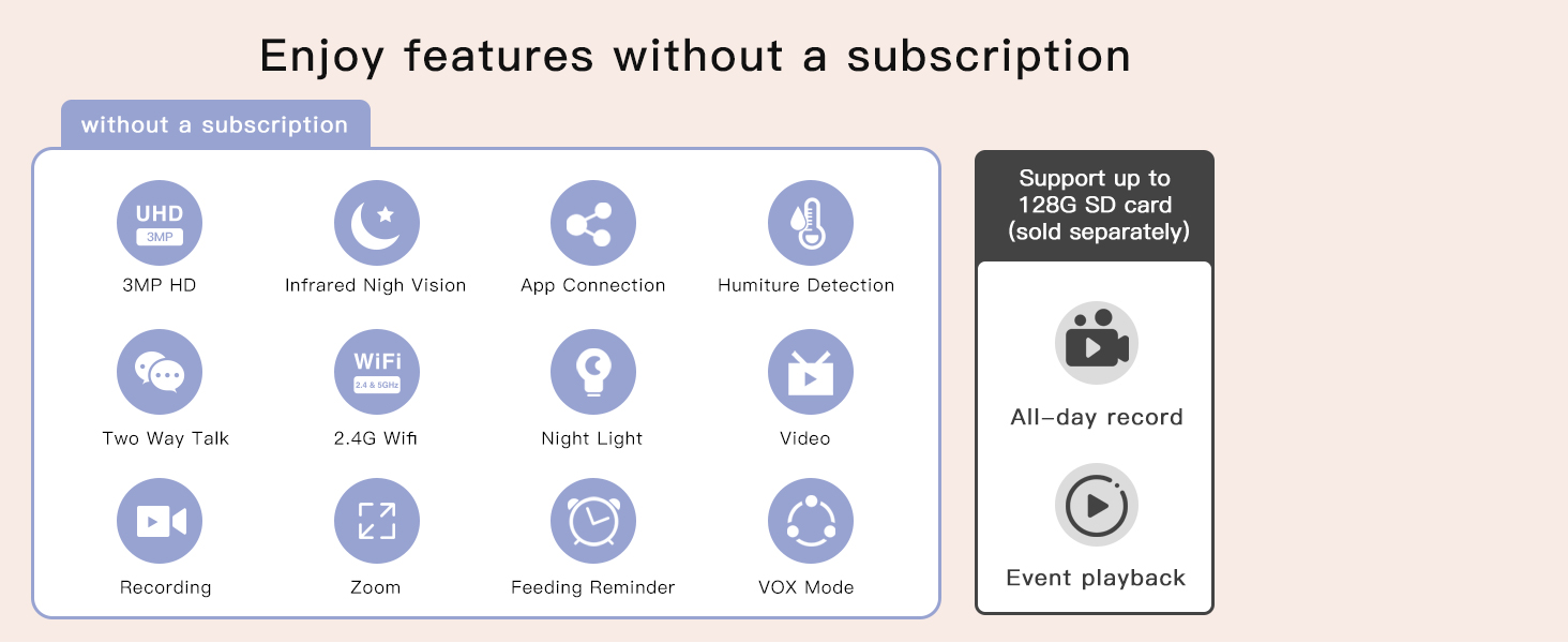 Радіоняня ARENTI з 2 камерами та додатком 2K/3MP, 5