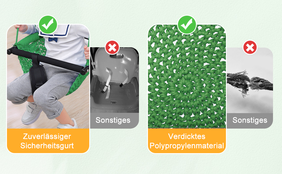 Двомісна гойдалка Nets Tribe 2-в-1 для малюків. Гойдалка для дітей з регульованими мотузками, міцна гойдалка-ігровий набір для дому та саду. (Зелений)