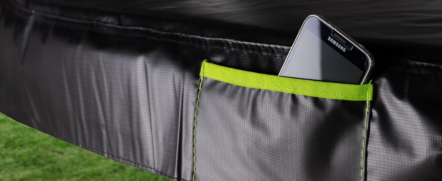 Батут Kinetic Sports 'Ultimate Pro' Ø 305 см для дітей з драбиною та захисною сіткою - чорно-неоново-зелений