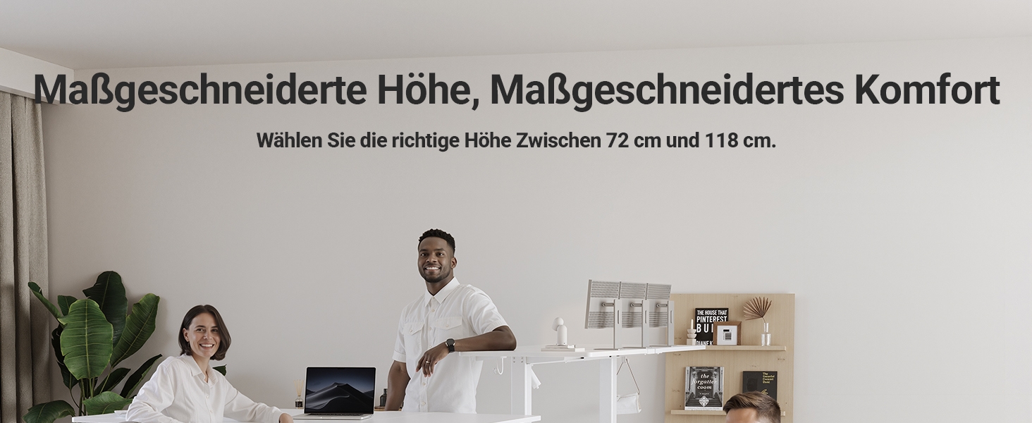 Регульований стіл Claiks 120x60 см: електричний, з пам'яттю, з гачками | Стіл для стоячи та сидячи