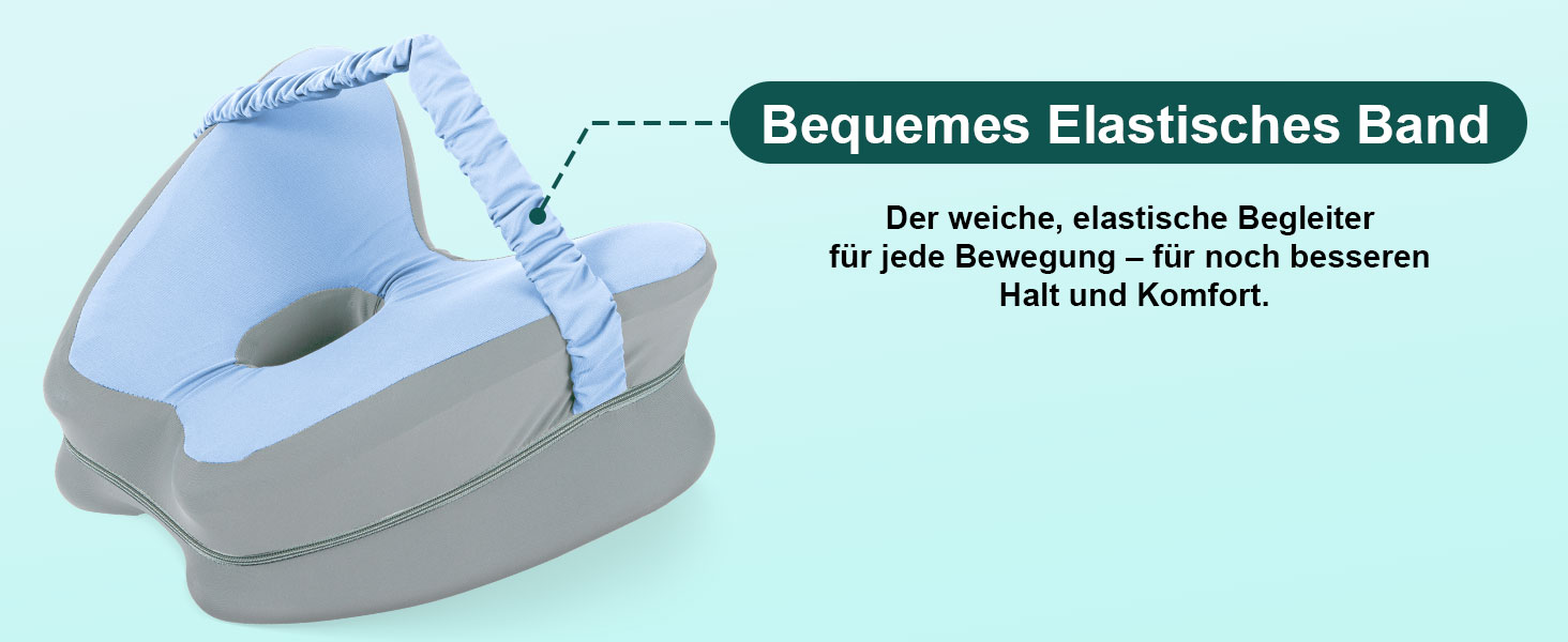 Ортопедична подушка між колін Dioxide для сну на боці з ефектом пам'яті (Memory Foam) для розвантаження спини, суглобів та стегон, синя