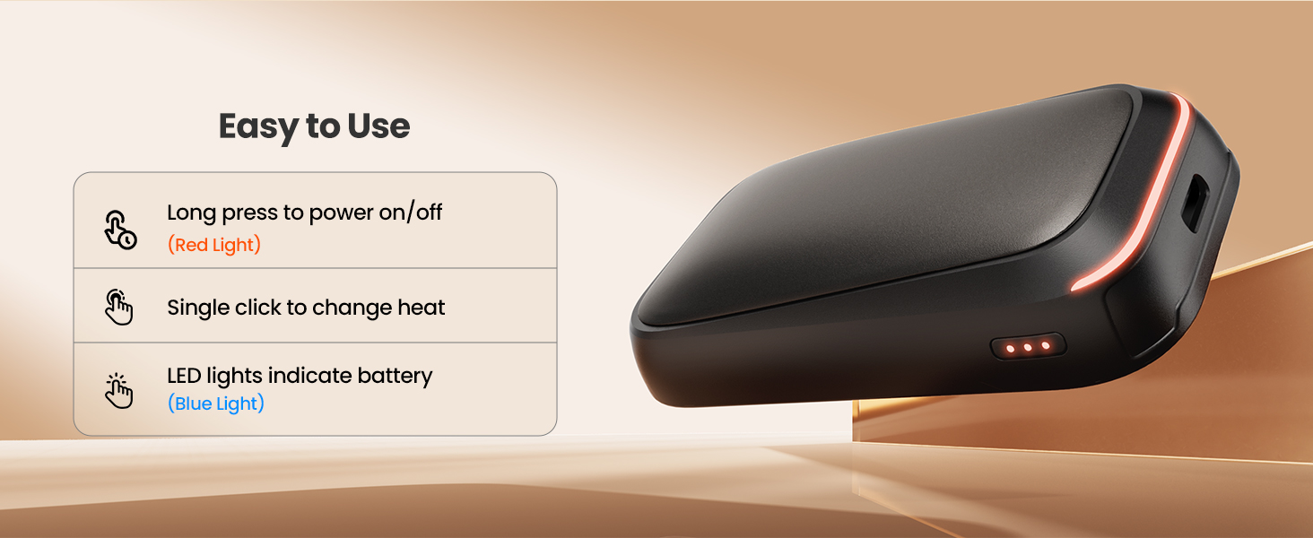 Електричні грілки для рук Gaiatop 2 шт. з магнітом, 4000mAh, USB, багаторазові, швидкий нагрів за 3 секунди, 3 режими, компактні, ідеальні для подарунків чоловікам та жінкам, чорні