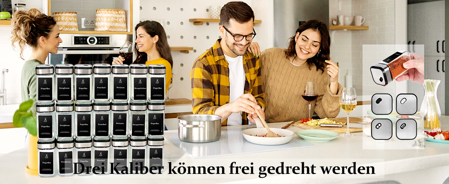 Набір для спецій XJ069: кутові контейнери з кришками та мітками | Кухове зберігання