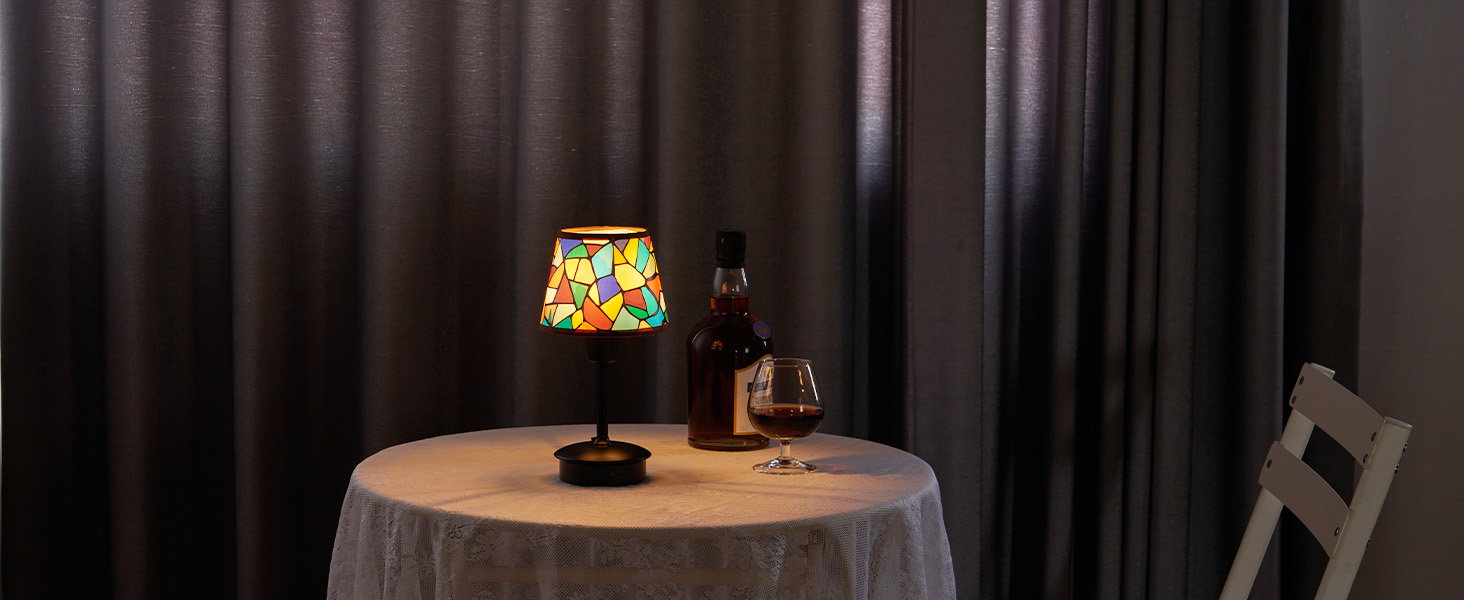 2 шт. Бездротові настільні лампи для обіднього столу з акумулятором 5200mAh, сенсорне регулювання яскравості, портативні лампи для ресторану, вітальні, спальні, бару, їдальні, нічники (багатобарвні, 2 шт.)