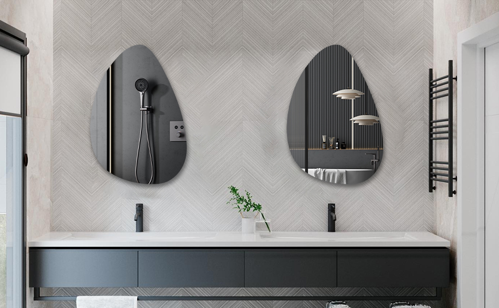 Дзеркало для ванної кімнати Boromal: чорне, вертикальне/горизонтальне, 65x90 см