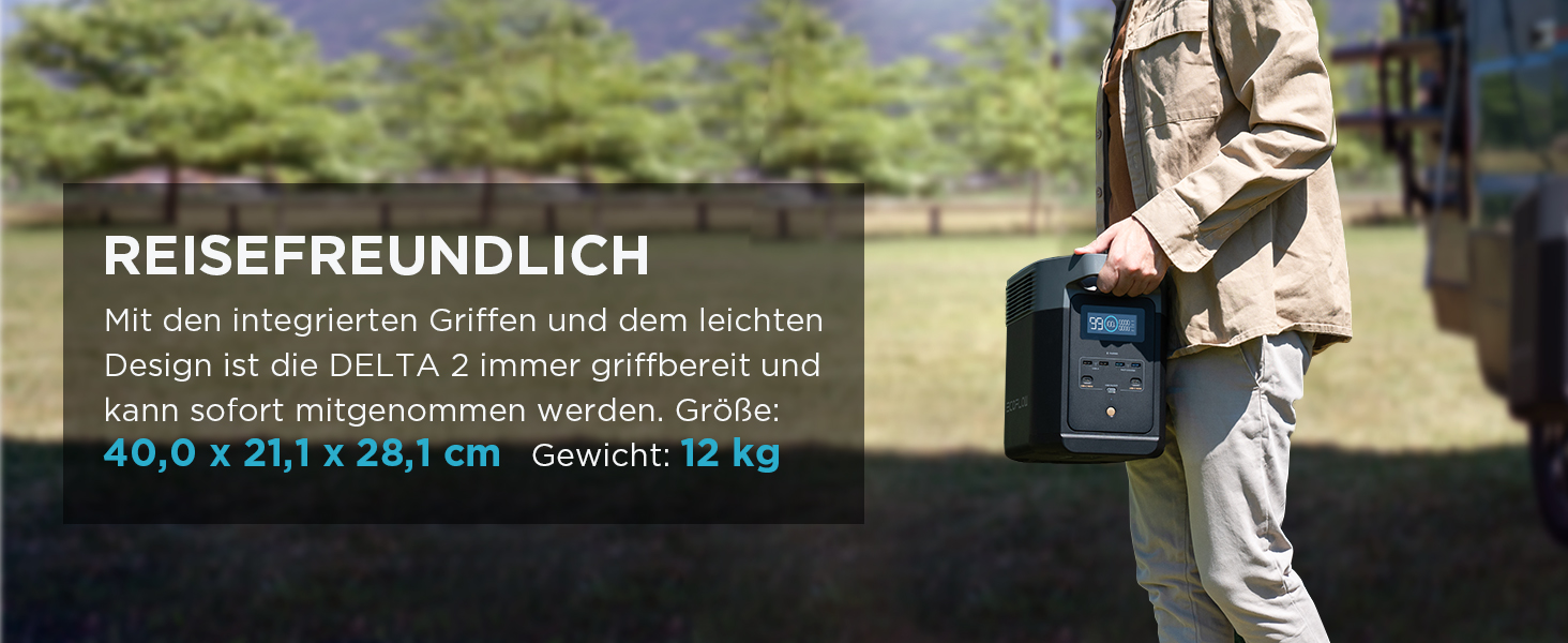 EcoFlow Delta 2 - портативна електростанція 1024Wh, сонячний генератор, LiFePO4 акумулятор, розширювана ємність до 3kWh, швидка зарядка, для кемпінгу та подорожей