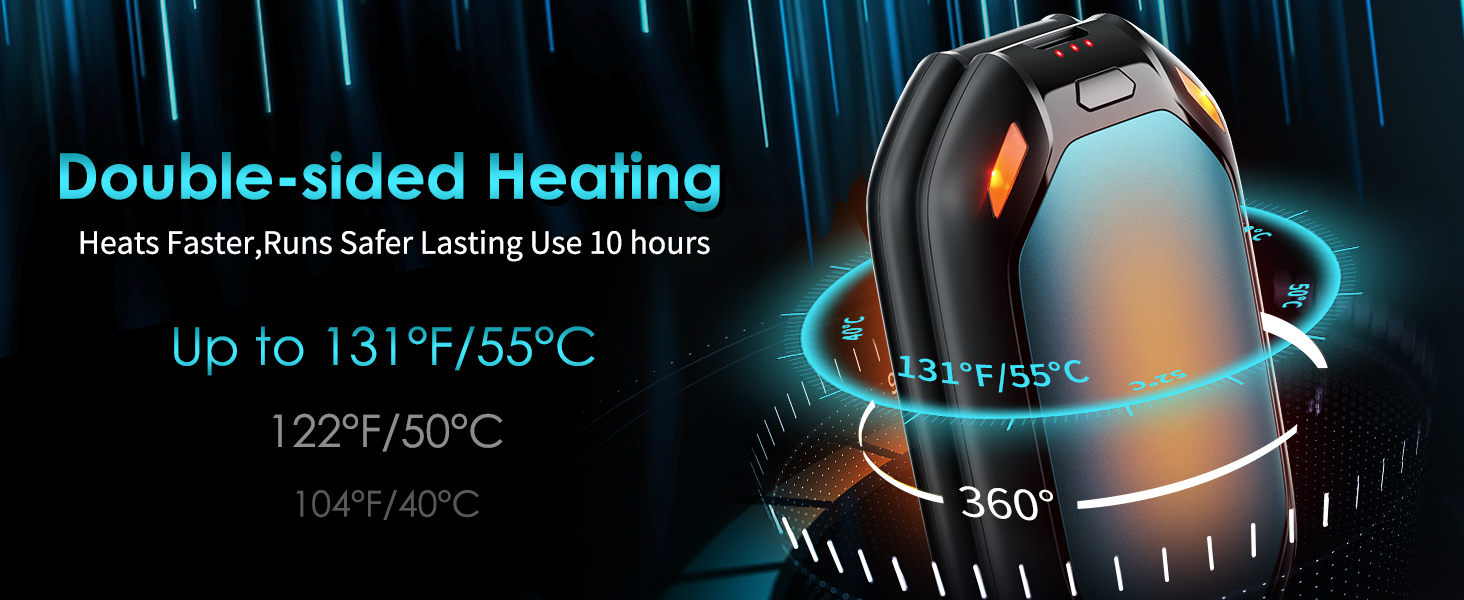 Електричний нагрівач для рук, 2 шт. Перезарядний магнітний кишеньковий нагрівач, ультралегкий та тонкий з великою ємністю 6000 mAh, 3 режими нагріву для чоловіків та жінок, для активного відпочинку, гольфу, кемпінгу (Синій, 1)