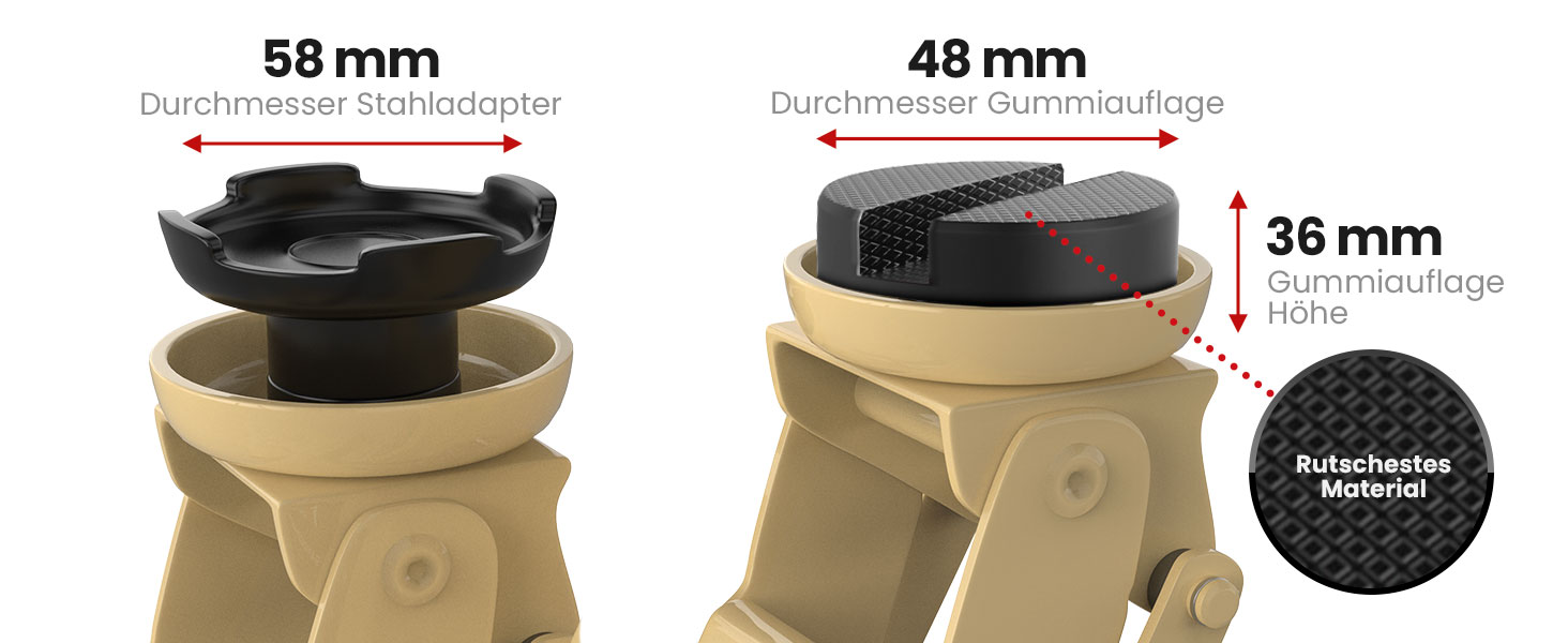 Гідравлічний домкрат Wagenheber 2.5T низькопрофільний для легкових авто та авто з заниженою підвіскою, до 2500 кг, бежевий + 3 гумові накладки та адаптер