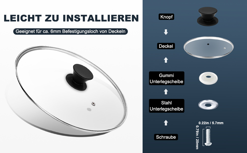 Універсальна кришка для каструль та сковорідок Walfos зі скляним куполом та силіконовим обідком, Ø 33, 36, 38 см, термостійка, чорна