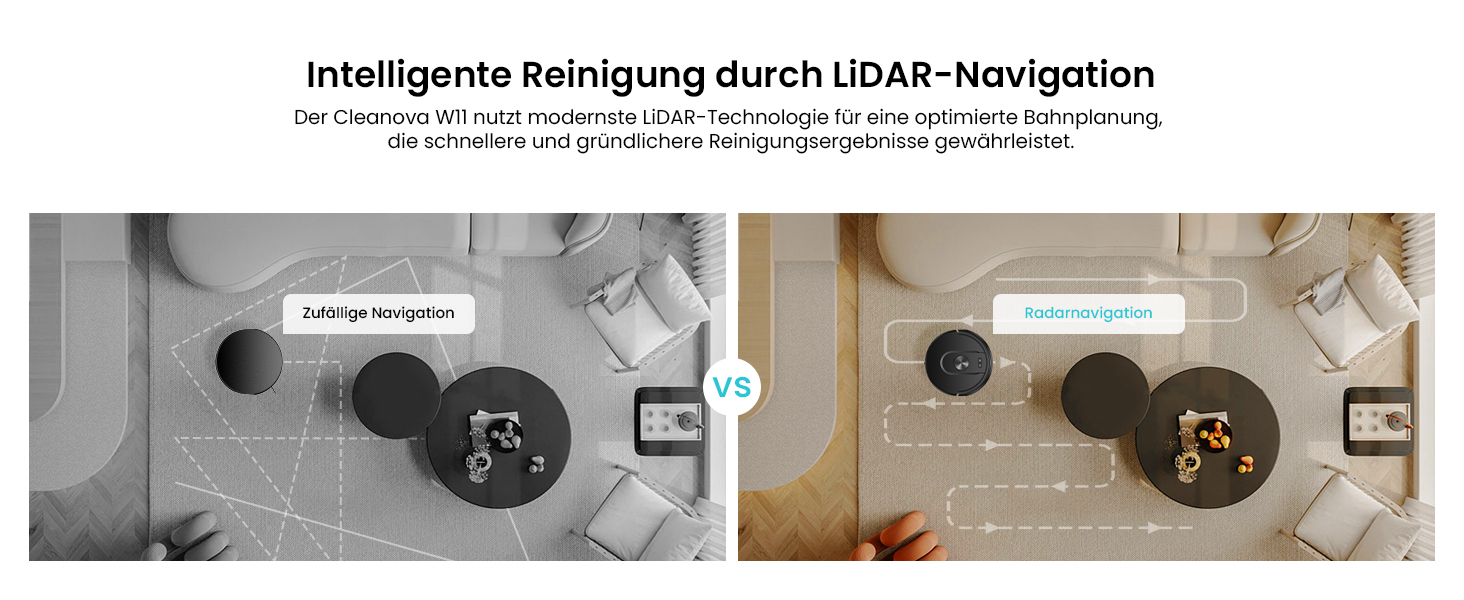 Робот-пилосос Vexilar W11 з функцією миття, 3 л, потужність 6000Pa, час роботи 180 хв, LiDAR навігація, 15 зон заборони, керування через додаток, для килимів та шерсті тварин