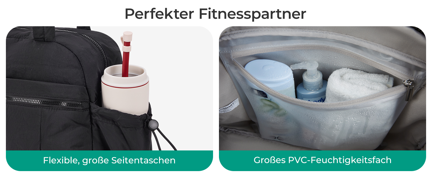 Спортивна сумка-даффл BAGSMART Puffer на 24л для подорожей та тренувань, жіноча сумка-вікенд (колір: верблюжий, розмір S)
