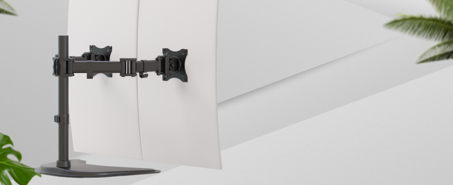 Підставка для монітора RICOO на 2 монітори, Dual Monitor Arm, TS7811 | Підставка для комп'ютерних моніторів 13-27 дюймів