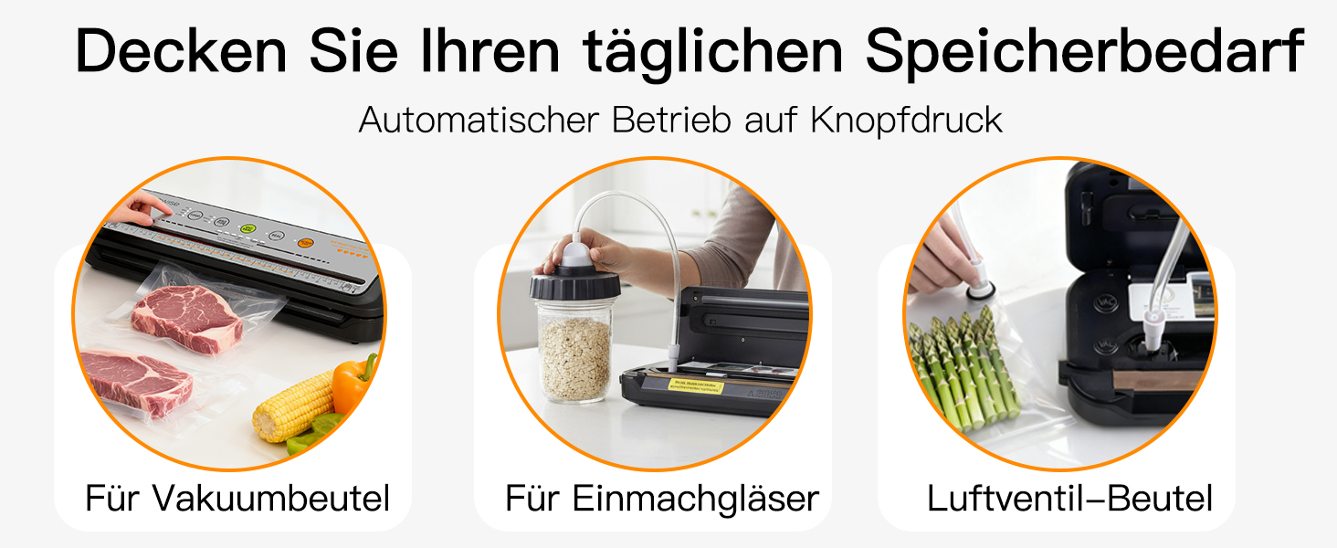 Вакууматор MegaWise — потужний компактний вакуумний пакувальник для продуктів з автоматичним режимом One-Touch, сріблястий