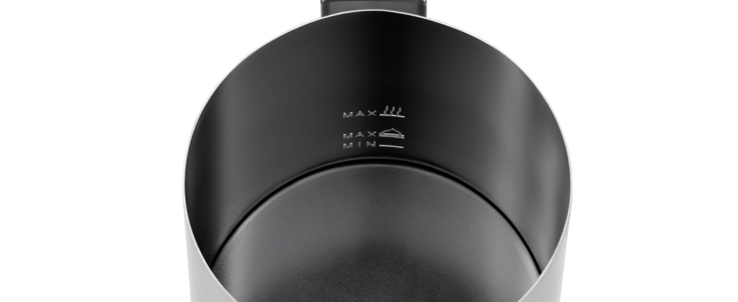 Електричний спінювач молока WMF Stelio, 500 Вт, 150-250 мл, антипригарне покриття, бездротовий, для гарячого та холодного молока, какао, cromargan матовий/сріблястий