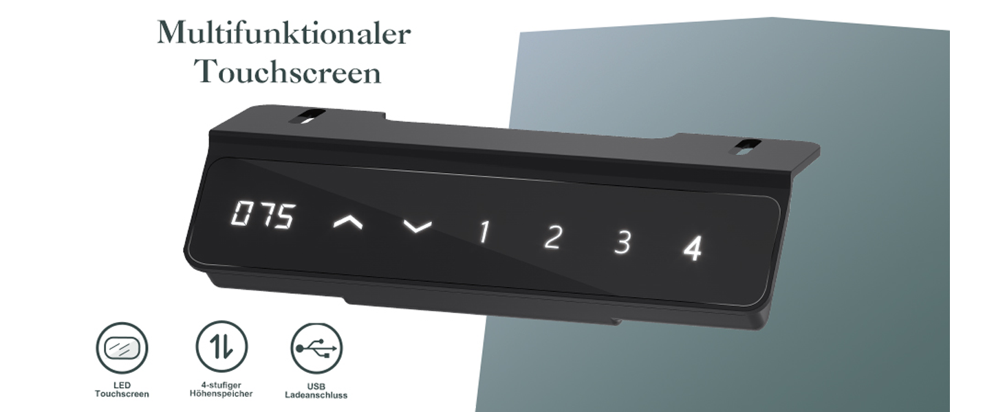 Електричний стіл JUMMICO з регулюванням висоти, з USB-роз'ємом та кабельною гондолою (білий/чорний)