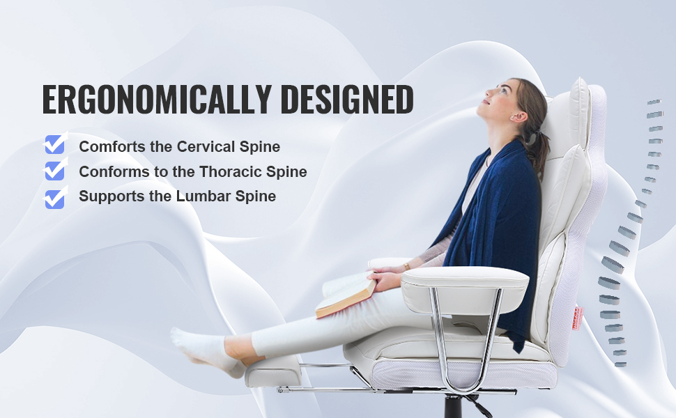 Офісне крісло VEVOR з регульованим нахилом спинки, біле, універсальний розмір