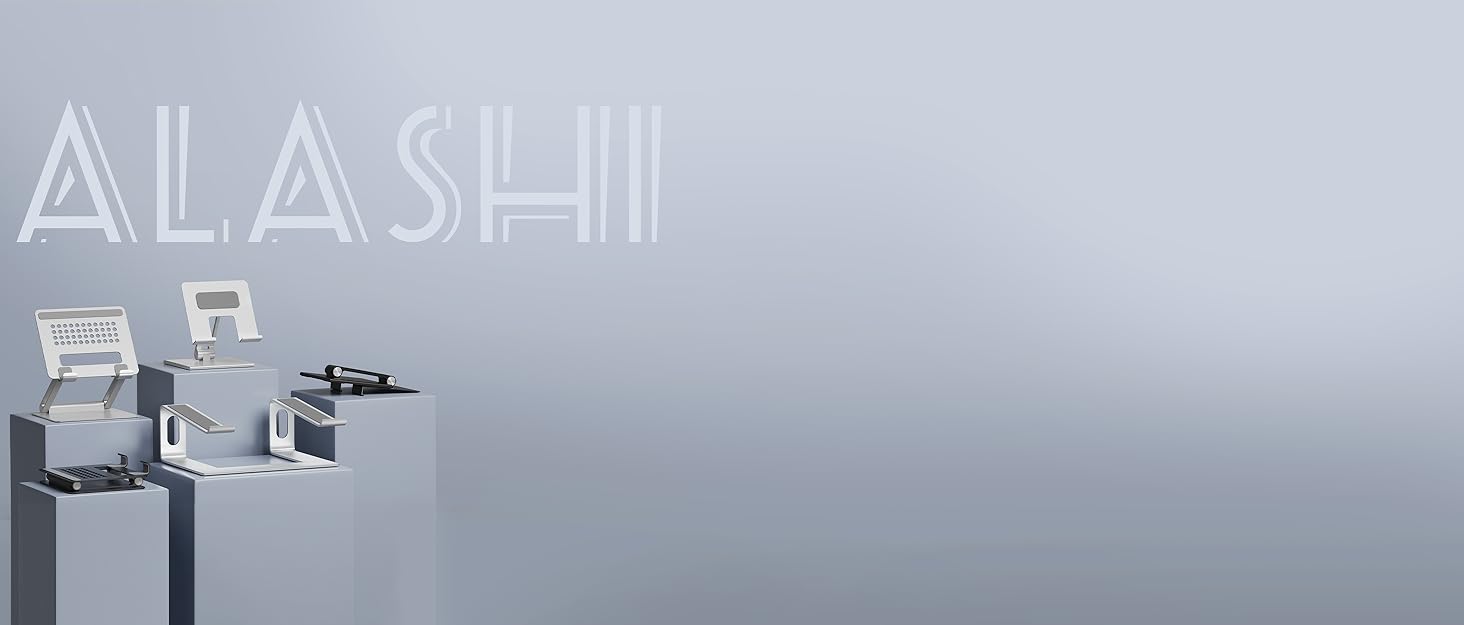 Підставка для ноутбука ALASHI настільна, алюміній, ергономічна, 10-15.6 дюймів, сіра