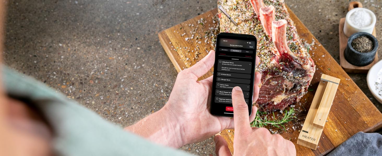 MEATER Pro XL – Розумний термометр для м'яса з Wi-Fi та 4 датчиками | BBQ, духовка, гриль, smoker, фритюрниця