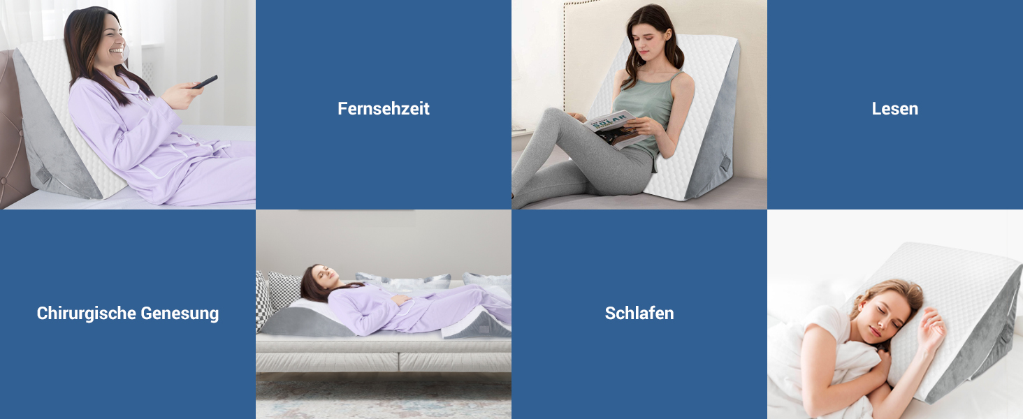 Регульована ортопедична подушка-клин з валком для шиї, подушка для читання та підтримки спини з пінополіуретану високої щільності для ліжка та дивана